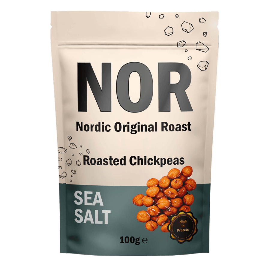 Roasted chickpeas, Sea Salt flavour pouch from NOR