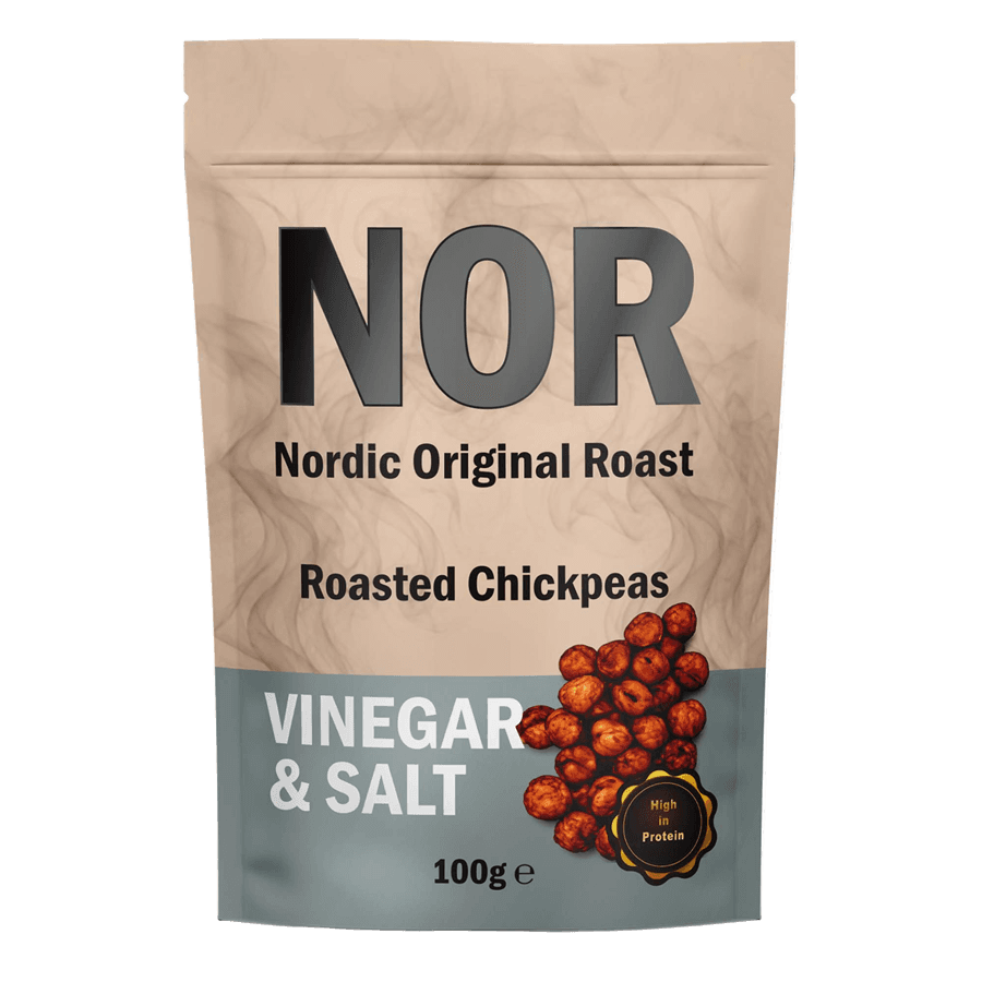 Roasted chickpeas, Vinegar & Salt flavour pouch from NOR
